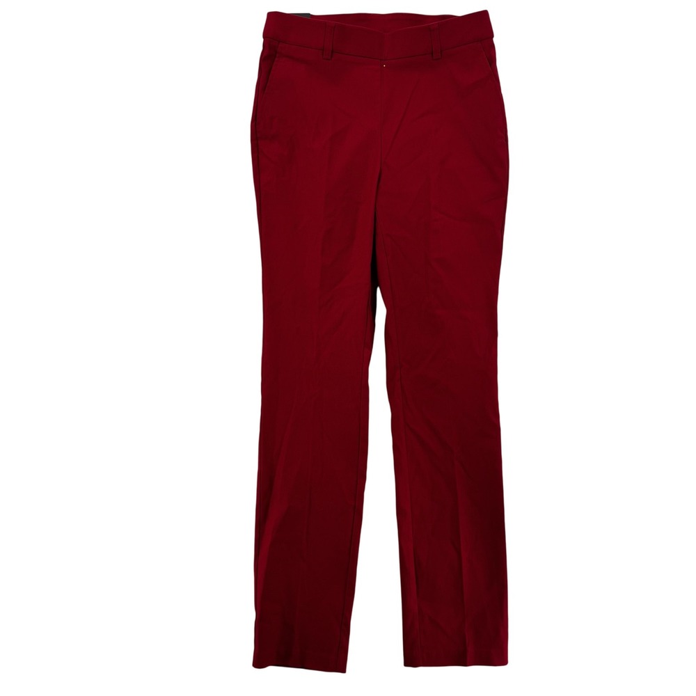 Rafaella Pants Womens 6 Red Rio Straight Leg Career‎ Work Stretch Nylon Blend